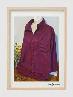 Woman Within Berry Button-Down Shirt Size 18/20